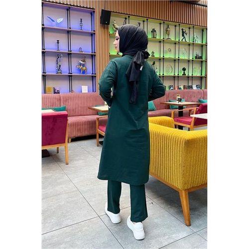 Önden İki Cepli Sade Basic Uzun Tunik Pantolon İkili Spor Takımı - 03067.021 - Nefti