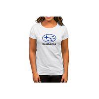Subaru Logo Stars Beyaz Kadın Tişört