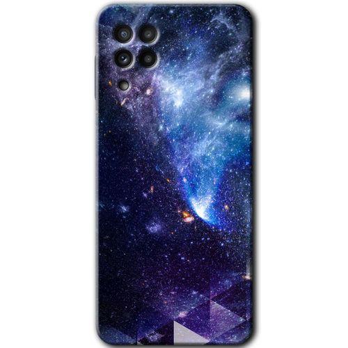 Samsung Galaxy M22 Kılıf HD Desen Baskılı Arka Kapak + Temperli Cam - Galaksi