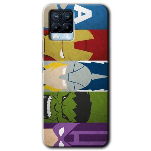 MRCİLETİSİM Realme 8 Pro Kılıf Baskılı Kapak - Avengers-1 + 5D Tam Kaplayan Cam