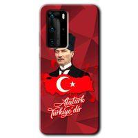 Huawei P40 Pro Kılıf HD Desen Baskılı Arka Kapak - Atatürkiye + Kırılmaz Cam