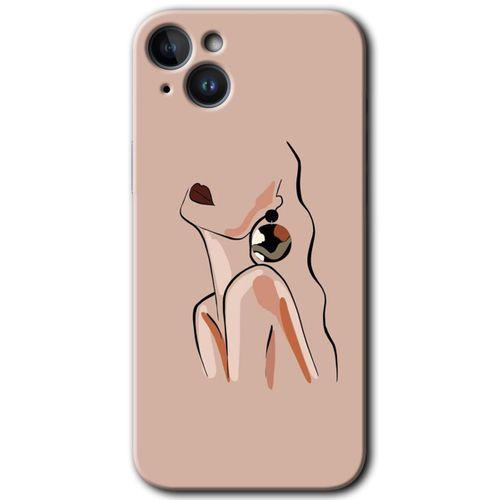 Potkal Hediye Fabrikası iPhone 14 Kılıf HD Desen Baskılı Arka Kapak - Çizim Silüet