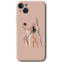Potkal Hediye Fabrikası iPhone 14 Kılıf HD Desen Baskılı Arka Kapak - Çizim Silüet