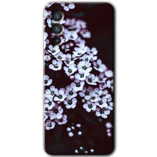 Vivo V23 5G HD Baskılı Kılıf + 9D Tam Ekran Koruyucu - Beyaz Çiçek