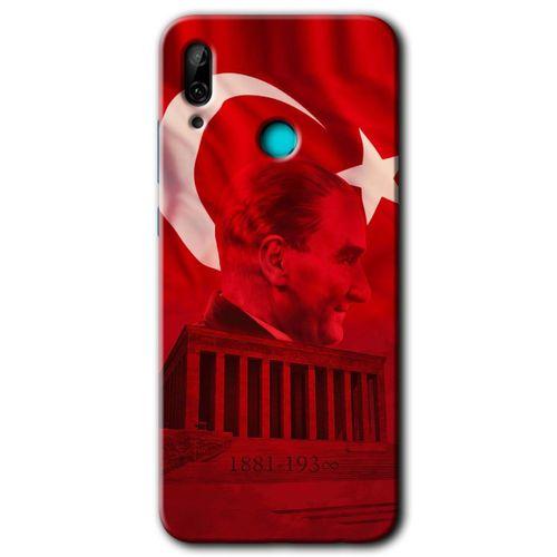 Huawei P smart 2019 Kılıf HD Desen Baskılı Arka Kapak + Temperli Cam - Anıtkabir Atatürk