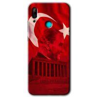 Huawei P smart 2019 Kılıf HD Desen Baskılı Arka Kapak + Temperli Cam - Anıtkabir Atatürk