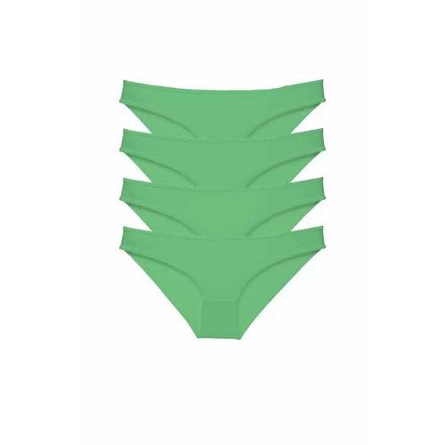 4 adet Süper Eko Set Likralı Kadın Slip Külot Yeşil