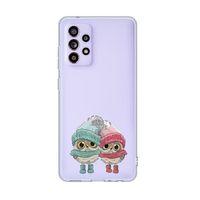 Galaxy A72 Uyumlu Bereli Baykuşlar Desenli Premium Şeffaf Silikonlu Telefon Kılıfı