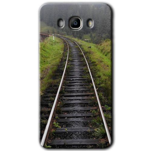 MRCİLETİSİM Samsung Galaxy J7 2016 Kılıf HD Desen Baskılı Arka Kapak + Temperli Cam - Tren Yolu
