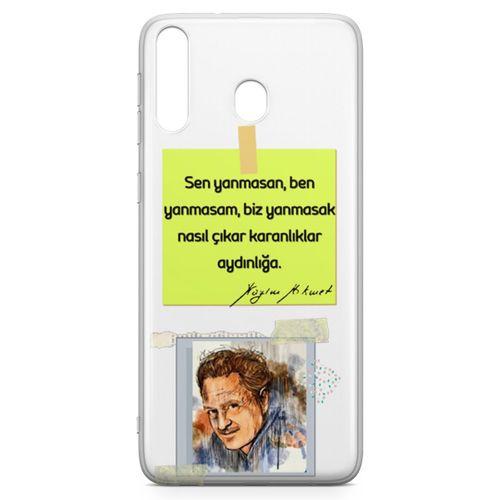 Samsung Galaxy M30 Kılıf Caps Nazım Hikmet Arka Kapak Koruma Desenli Full Koruyucu