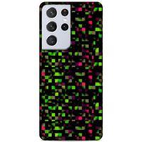 Lopard Samsung Galaxy S21 Ultra Uyumlu Kılıf PiXel (25) Antişok Kapak Yeşil Pembe