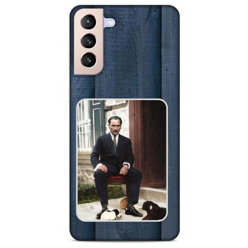 Lopard Samsung Galaxy S21 Plus Uyumlu Kılıf Atatürk (37) Silicone Cover