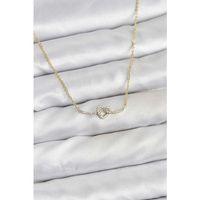 Pirinç Gold Renk Düğüm Kalp Model Kadın Kolye