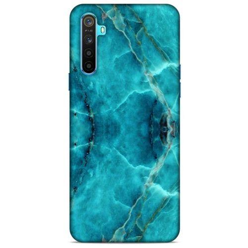 Mermer Desenli (13) Tema Silikon Kap Turkuaz Oppo Realme 6i Kılıf