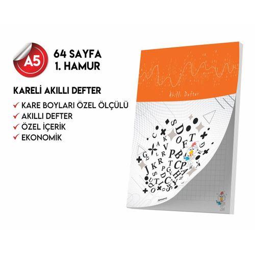 Kareli Not Defteri 64 Sayfa Akıllı Defter Tekli A5 Tam Beyaz Tekli