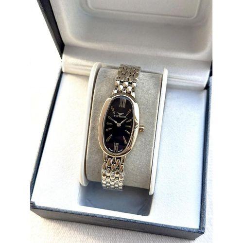 Ferro FL21510AWT-B2 Quartz Çelik Altın Rengi Siyah Kadran 22 mm Kadın Kol Saati