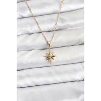 316L Çelik Zincir Gold Renk Kutup Yıldızı Model Kadın Kolye