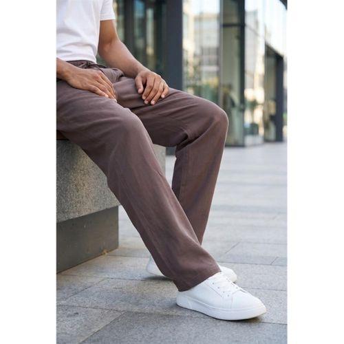 Wert Lyocell Kumaş Relaxed Fit Çİft Pileli Jogger Eşofman Altı Pantolon - Kahve