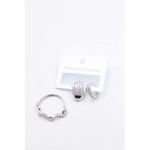 3'lü Yılan Küpe - Gümüş