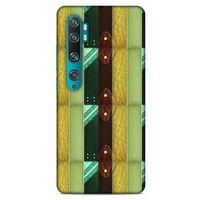 Xiaomi Mi Note 10 Kılıf Patchwork (15) Antişok Kılıf Yeşil Kahve