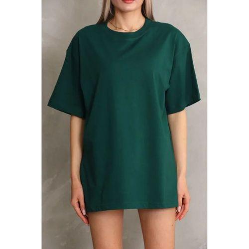 Regular Fit Tişört Bisiklet Yaka Yazlık Kısa Kol Basıc T-Shirt - Yeşil