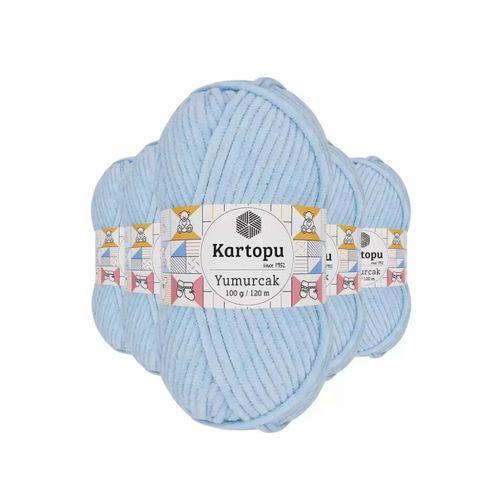 5 Adet Yumurcak Kadife El Örgü İpi Bebe Mavi K523