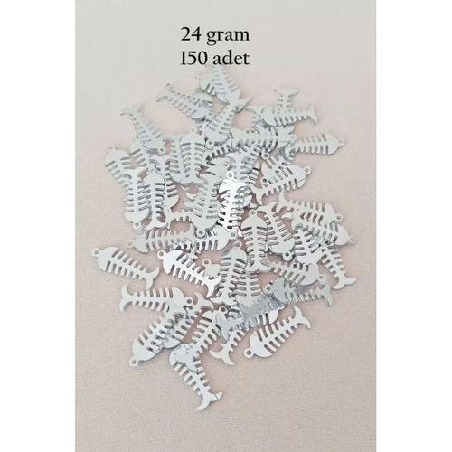 Oya Abiye Bileklik Kolye Pleksi Metalik Plastik Pul Gümüş Renk 24 gram 150 adet - BNC589
