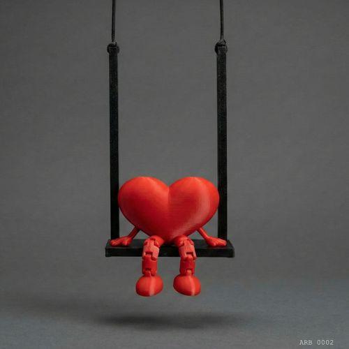 Salıncaklı Kalp Figürlü Dikiz Aynası Süsü Araç İçi Dekoratif Asma Aksesuar