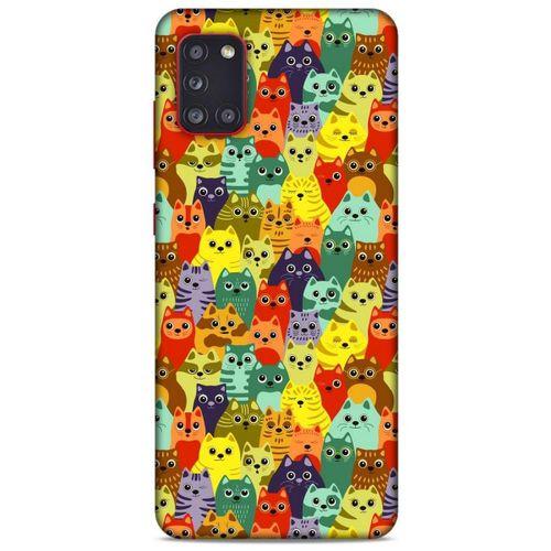 Lopard Samsung Galaxy A31 Uyumlu Kılıf Kediler (38) Neo Hybrid Kılıf Mor