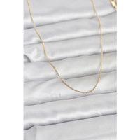 CM 14K Gold Renk İnce Top Zincirli 60 cm Kadın Kolye