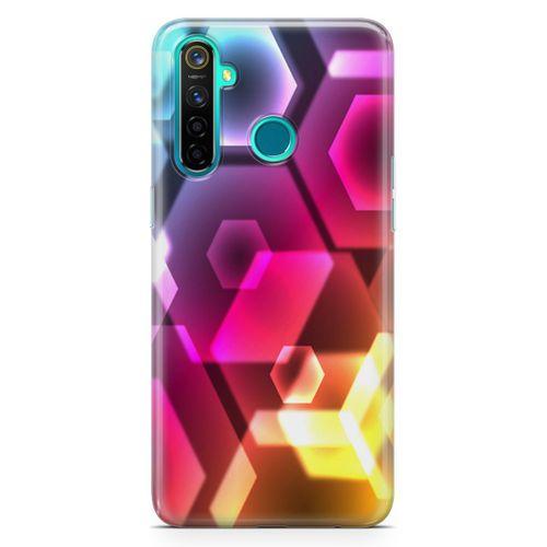 Oppo Realme 5 Pro Kılıf Geometrik Renkler Arka Kapak Koruma Desenli Full Koruyucu