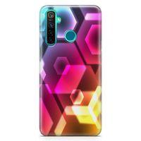 Oppo Realme 5 Pro Kılıf Geometrik Renkler Arka Kapak Koruma Desenli Full Koruyucu
