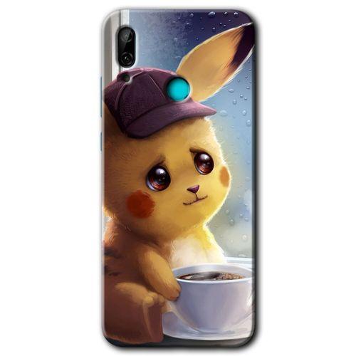 Huawei P smart 2019 HD Baskılı Kılıf + 9D Tam Ekran Koruyucu - Üzgün Pikaçu