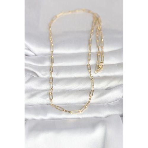 CM 14K Gold Renk Ataç Zincirli Model 60 cm Kadın Kolye