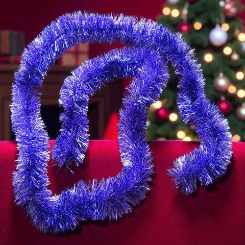 2 METRE PARLAK METALİK MOR YILBAŞI BOYUN SİMİ MOR YUMUŞAK BOYUN GARLANDI DEKOR MOR SÜSLEME SİMİ