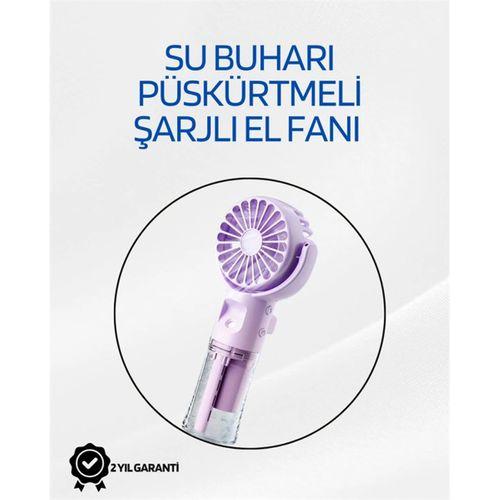 Taşınabilir Şarjlı Su Sisi Püskürtmeli Mini El Fanı – 4 Hız Ayarı, Tip-c Şarjlı, Sessiz Motor