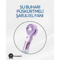 Taşınabilir Şarjlı Su Sisi Püskürtmeli Mini El Fanı – 4 Hız Ayarı, Tip-c Şarjlı, Sessiz Motor
