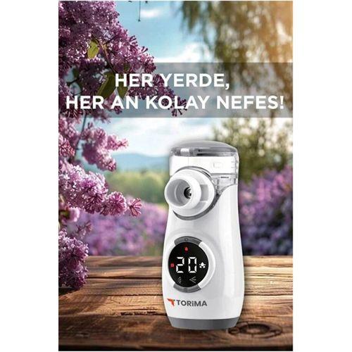 Sessiz Kademeli Dijital Ekranlı Usb Şarjlı Mesh Nebulizatör Cihazı