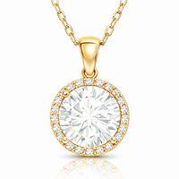 Gümüş Gold Yuvarlak Montür Kadın Kolye