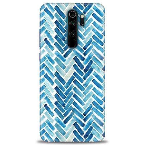 Xiaomi Redmi Note 8 Pro Kılıf HD Baskılı Kılıf - Mavi Çizgiler + Tam Ekran Koruyucu