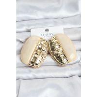 Krem Renk Pirinç Vintage Kadın Küpe