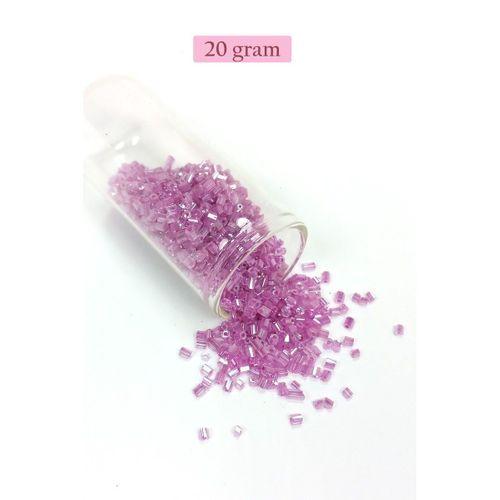 Kesme Cam Boncuk 2mm - 20 Gram - Şeffaf Eflatun -BNC311