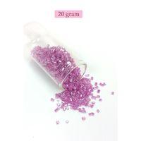 Kesme Cam Boncuk 2mm - 20 Gram - Şeffaf Eflatun -BNC311