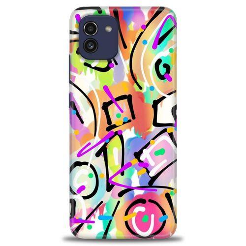 Samsung Galaxy A03 Kılıf HD Baskılı Kılıf - Renkler ve Çizgiler + Tam Ekran Koruyucu