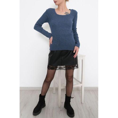 Sandık Yaka Body İndigo - 9992.1319.
