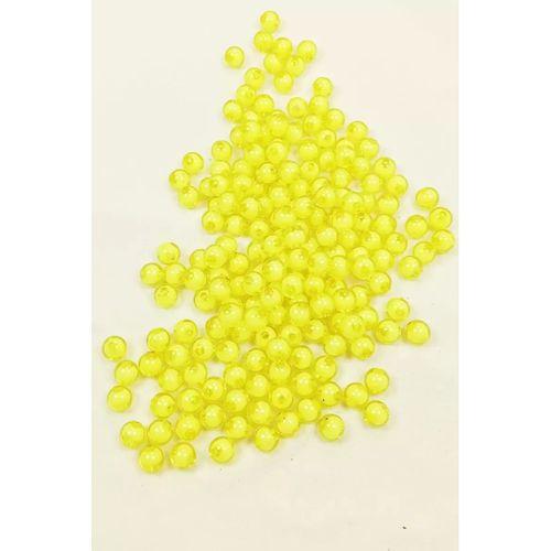 Yuvarlak Boncuk İçten Boncuklu Bileklik Çanta Boncuğu 8 mm 50 gr Sarı - BNC467