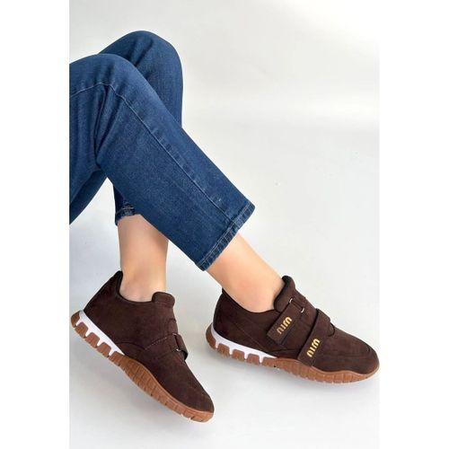 Tunga Kahverengi Süet Cırt Cırtlı Spor Ayakkabı