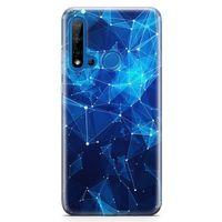 Huawei P20 Lite 2019 Kılıf Mavi Ağ Güvenliği Arka Kapak Koruma Desenli Full Koruyucu