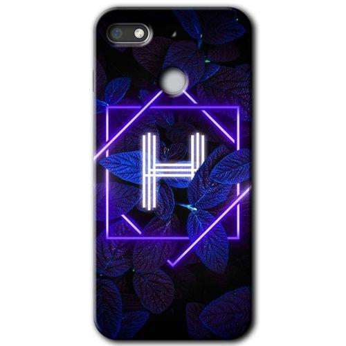 GM 8 Go Kılıf HD Desen Baskılı Arka Kapak - Dark Neon Yaprak H Harfi + Kırılmaz Cam