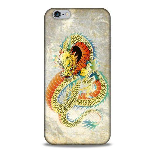 Apple Iphone 6 Kılıf Dragons (21) Koruyucu Kapak Ejderha Dövme Sarı